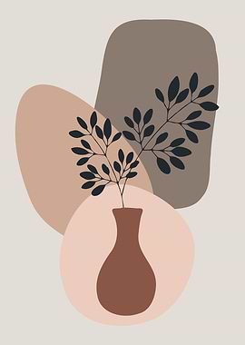 Mid century Floral pot