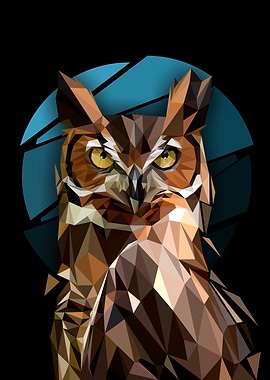 BUBO OWL LOWPOLY ART