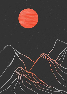 Mountain line art