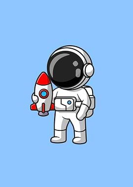 Cute astronaut holding