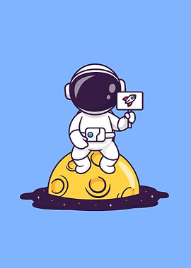 Astronaut sitting on moon