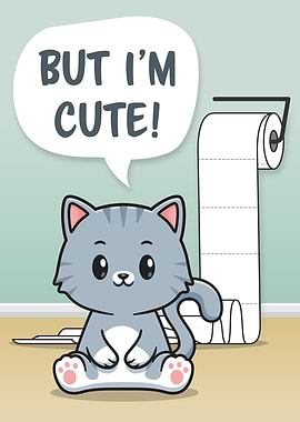 Funny Bathroom Messy Cat 1