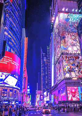 Cyberpunk tone neon city