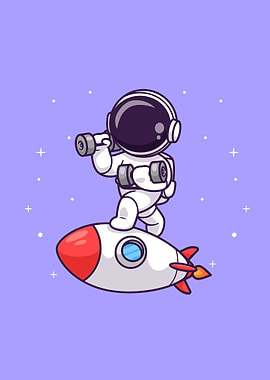 Cute astronaut lifting