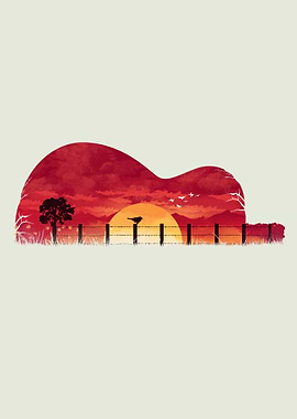 Guitar Sunset