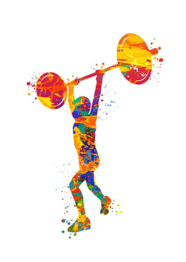 Watercolor Weightlifter