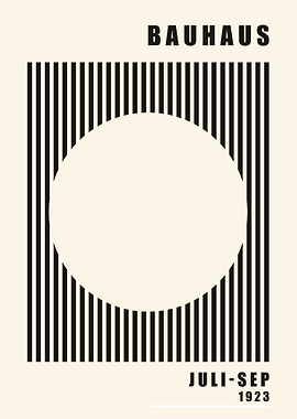 Poster Bauhaus circle whit