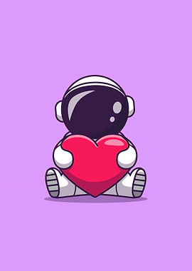 Astronaut holding heart