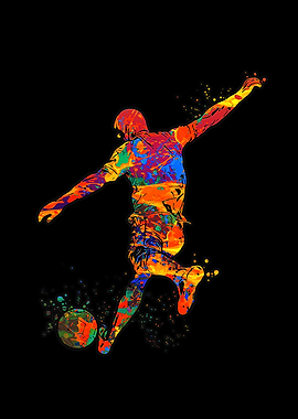 Watercolor Soccer Player