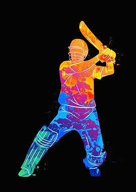 Batsman playing cricket