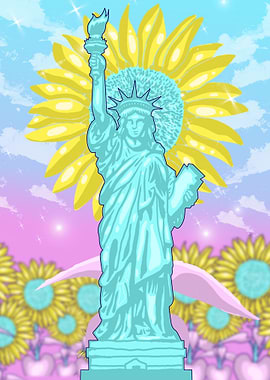 liberty with sun flowers