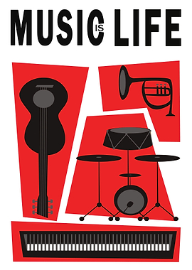 Music is Life Quote Poster