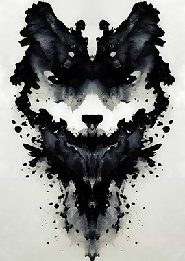 Wolf Black Watercolor Art