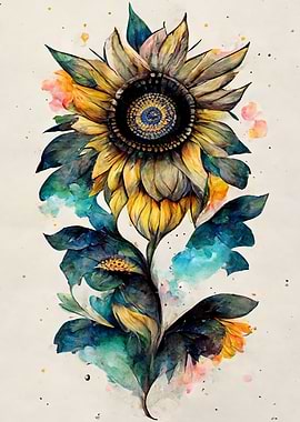 Detailed Sunflower Drawing