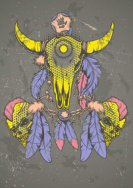 Native American Bull Skull