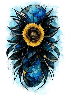 Crystal Sunflower Painting