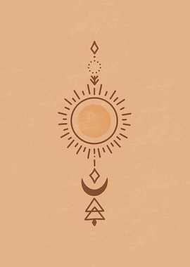 Boho Sun Moon Minimalist