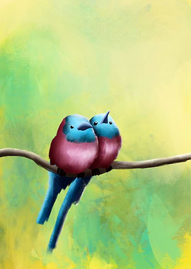 Two birds on a branch