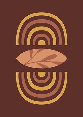 Mustard brown rainbow art