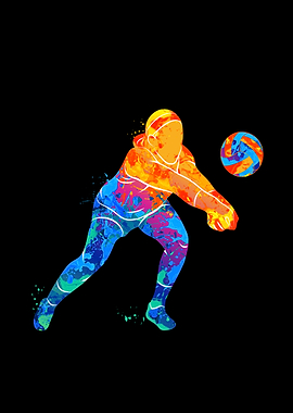 Volleyball player jumping