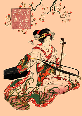 Geisha playing instrument