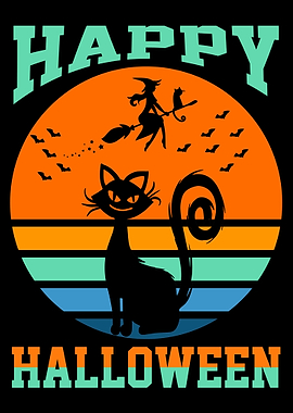 Happy Halloween black Cat