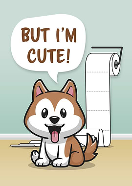 Funny Bathroom Messy Dog 2