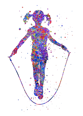 Little girl rope jump