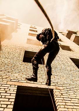 SWAT rappelling