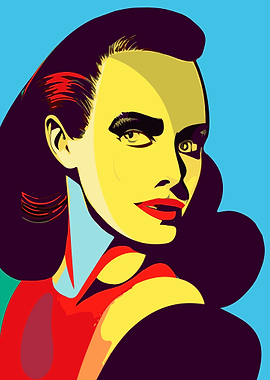 Pop art lady face