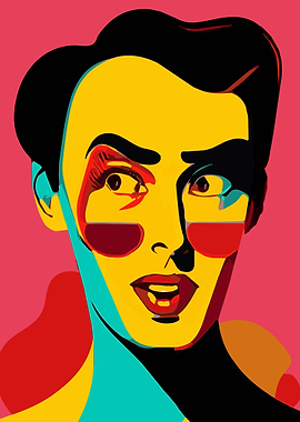 Pop art lady face