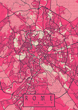 Rome City Map Blossom
