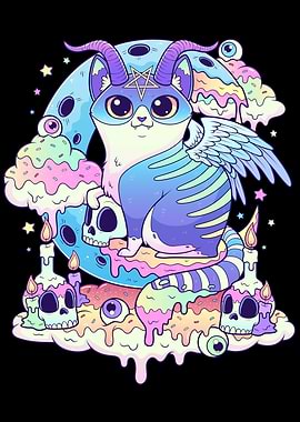 Demonic Cat Pastel Goth