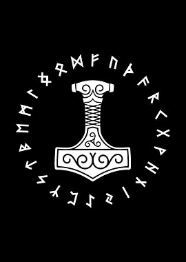 Viking Thors Hammer Runes