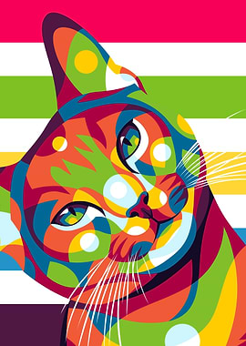 Cat Stare Pop Art