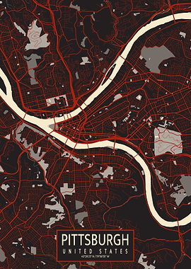 Pittsburgh Map Vector