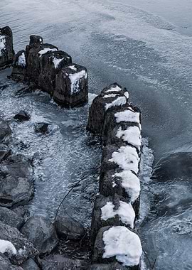 Frozen River Wooden Post