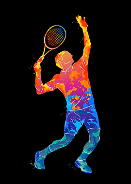 Abstract tennis player