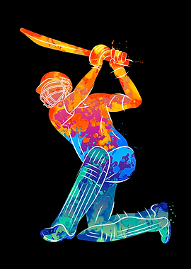 Batsman playing cricket