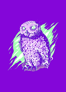 Colorful abstract owl