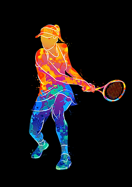 Abstract tennis player
