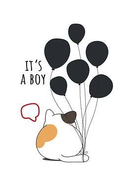 Cute Cat With Balloons