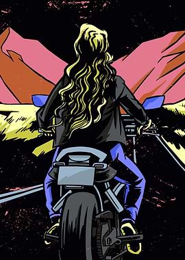 Girl drive Motorbike