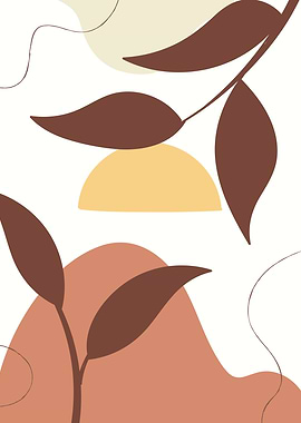 Tropical leaves modern art