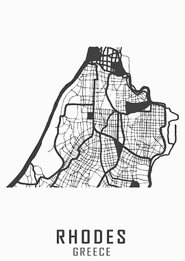 Rhodes Greece City Map