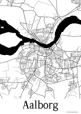 Aalborg White Map
