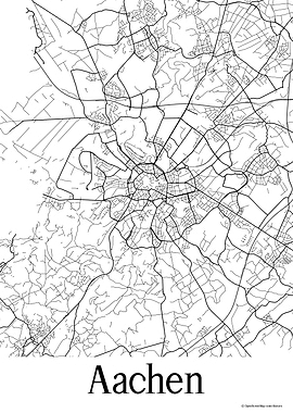 Aachen White Map