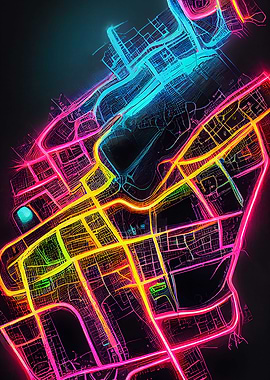Neon City Map