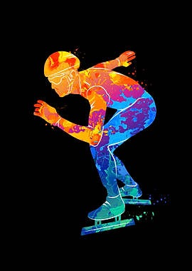 Abstract speed skaters