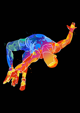 Athlete jumps in height